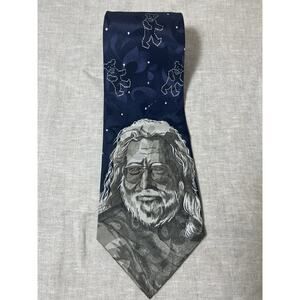C. Garets Jerry Garcia Grateful Dead Vintage Necktie Tie Deadhead Rare Navy